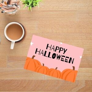 5/$25 Happy Halloween Post Card with Pumpkins